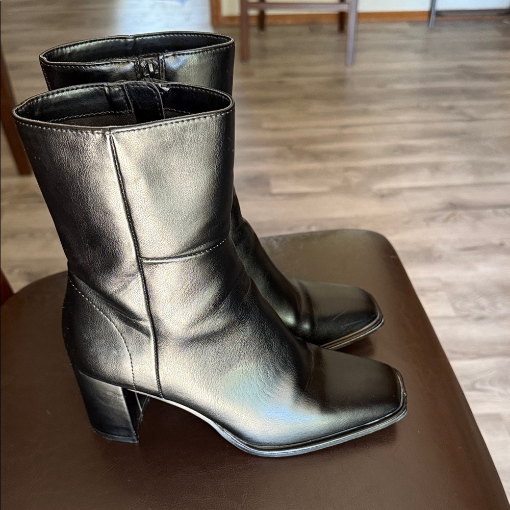 Madden Girl Sleek Black Heeled Boots